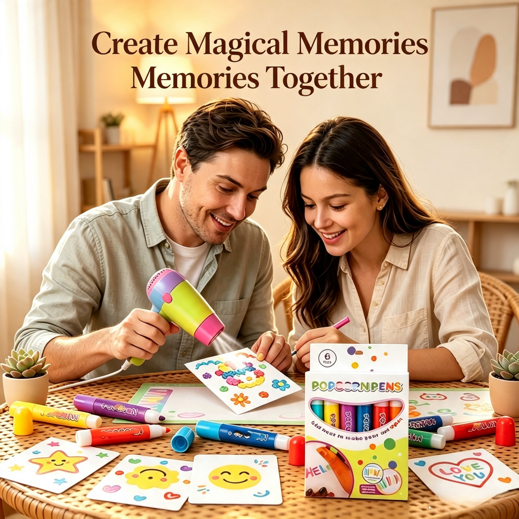 Magic DIY Puffy Popcorn Drawing Pens, Heat‑Activated 3D Raised Bubble Art Markers, Washable Paint Pens for Greeting Cards, DIY Crafts & Scrapbooking
