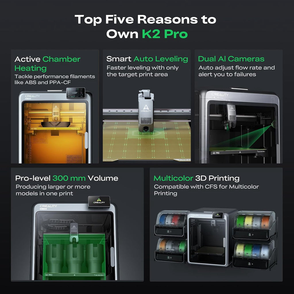 Creality K1 Max 3D Printer with 600mm/s High-Speed Fused Deposition Modeling 3D Printing Smart AI Function 300°C High-Temperature Nozzle Direct Extruder Auto Leveling Printing Size 11.81x11.81x11.81