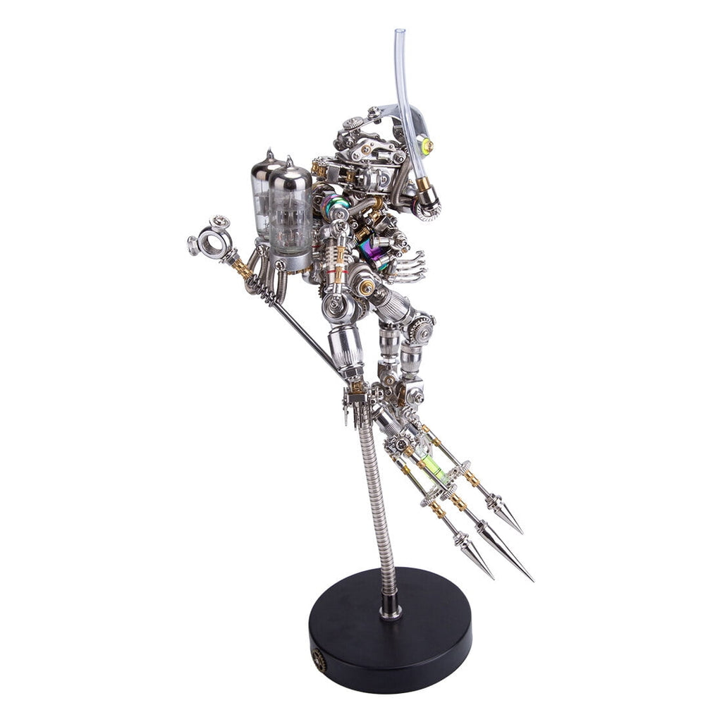 Lantern Fish 3D Metal Puzzle DIY Steampunk Assembly Kit, 700+PCS Mechanical Model with Movable Fins, Color-Changing Lamp & Collectible Gift for Adults & Teens