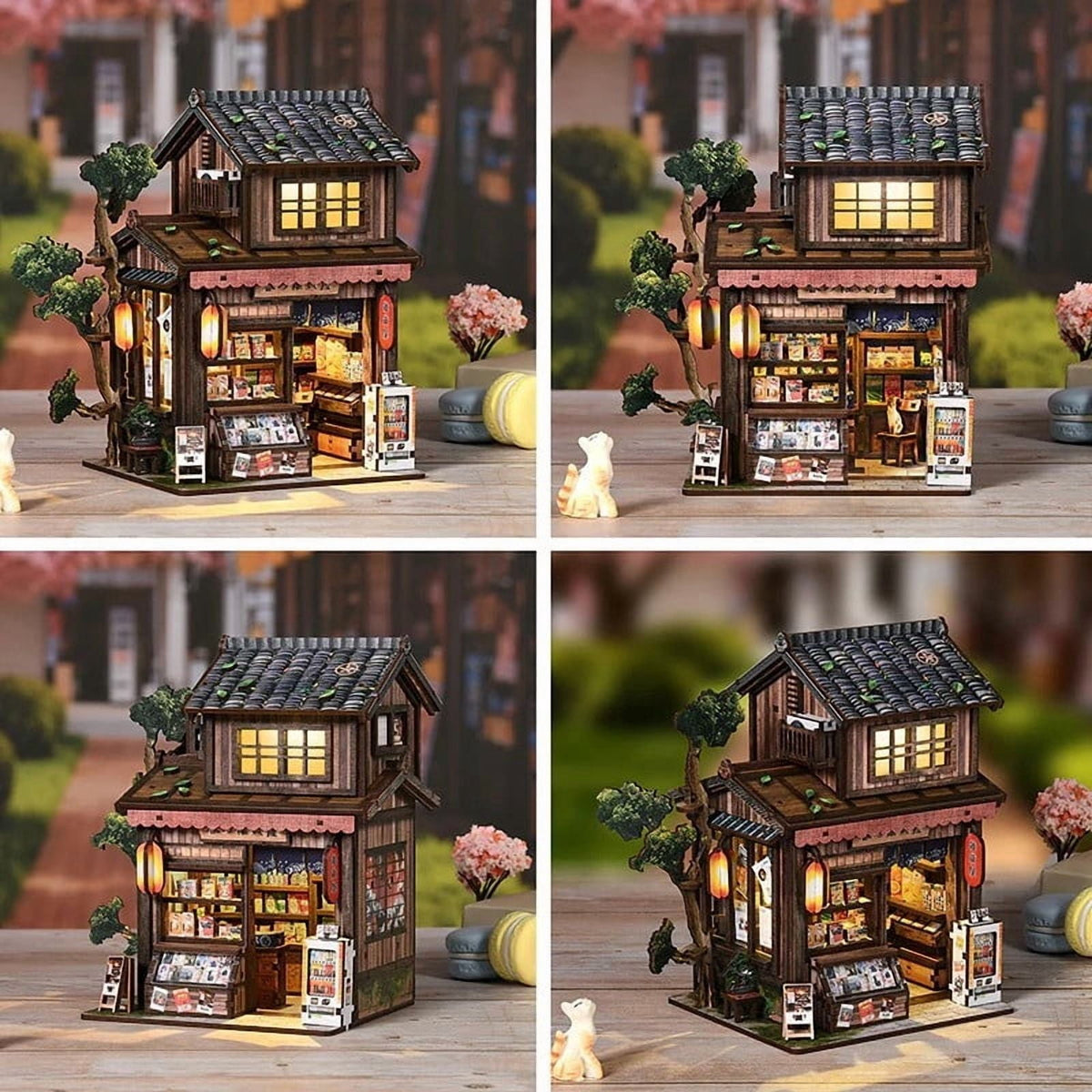 Homemoh Book Nook Kit - Kasuga Grocery Store, 209 PCS DIY Miniature House 3D Wooden Puzzles for Adults, Tiny Booknook Bookshelf Decor, Stress Relief Craft for Enthusiasts Lovers Family & Friends