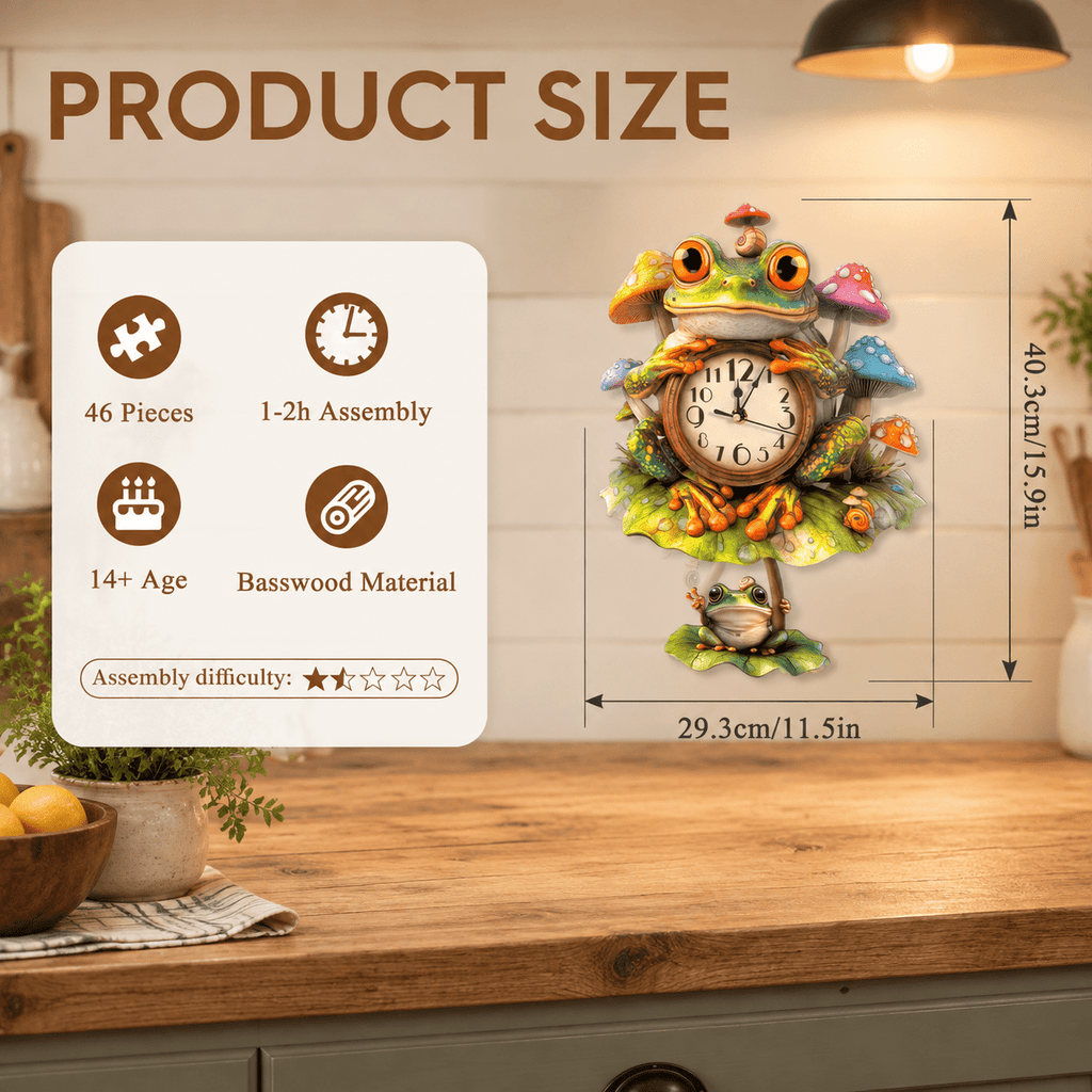 Butterfly Clock 3D Wooden Puzzle Clock DIY Mechanical Craft Kit for Adults Teens
