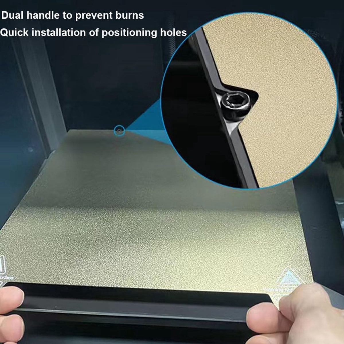 3D Printer Build Plate with Soft Magnetic Base Double Sided Textured PEI Spring Steel Printing Bed 12.4 inches / 315 mm