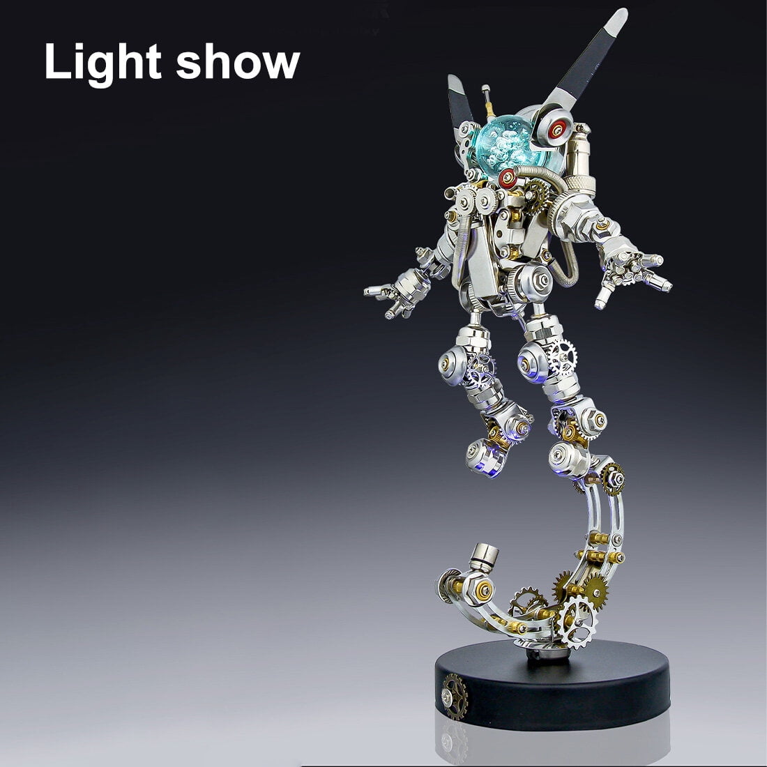 3D Metal Puzzle With Bright Eyes And 422+ PCS, Steampunk Mechanical Model Kit With DIY Assembly, Home Display Desk Decor For Adult Collectors And Creative Gifts