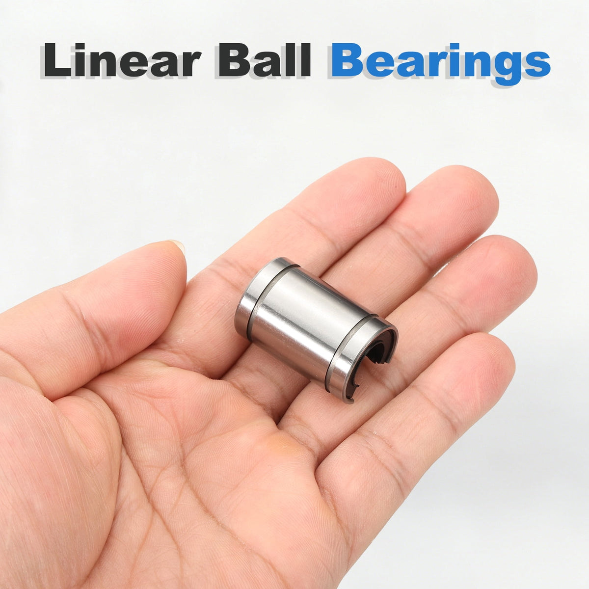 Uxcell 2 Pcs LM16UUOP Open Type Linear Ball Bearings, 10mm Bore Dia 19mm OD Linear Motion Bushing with Double Side Rubber Sealed for CNC Machine 3D Printer, Silver