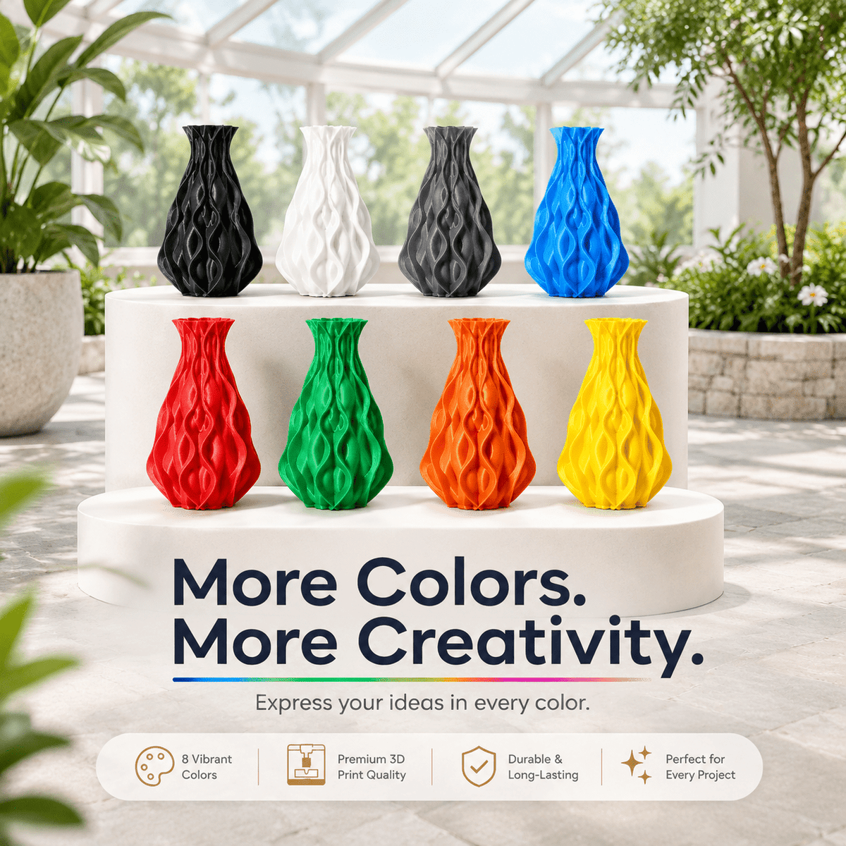 Plament Bundle 8 Colors 1.75mm ± 0.02mm Dimensional Accuracy 8 * 250g Spools For Fdm 3d Printers