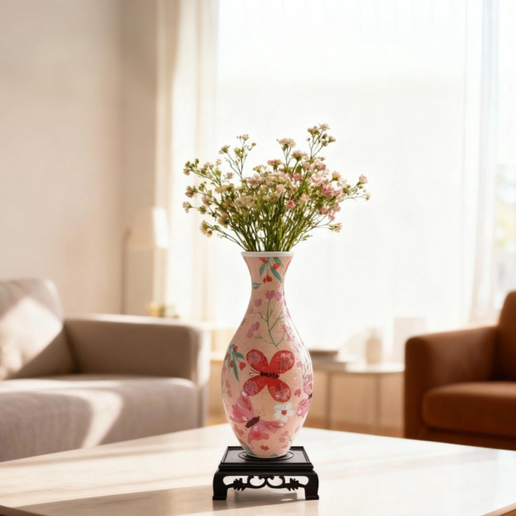 3D Puzzle Vase for Adults, Creative Vase Puzzle for Flowers(Secret Butterfly)