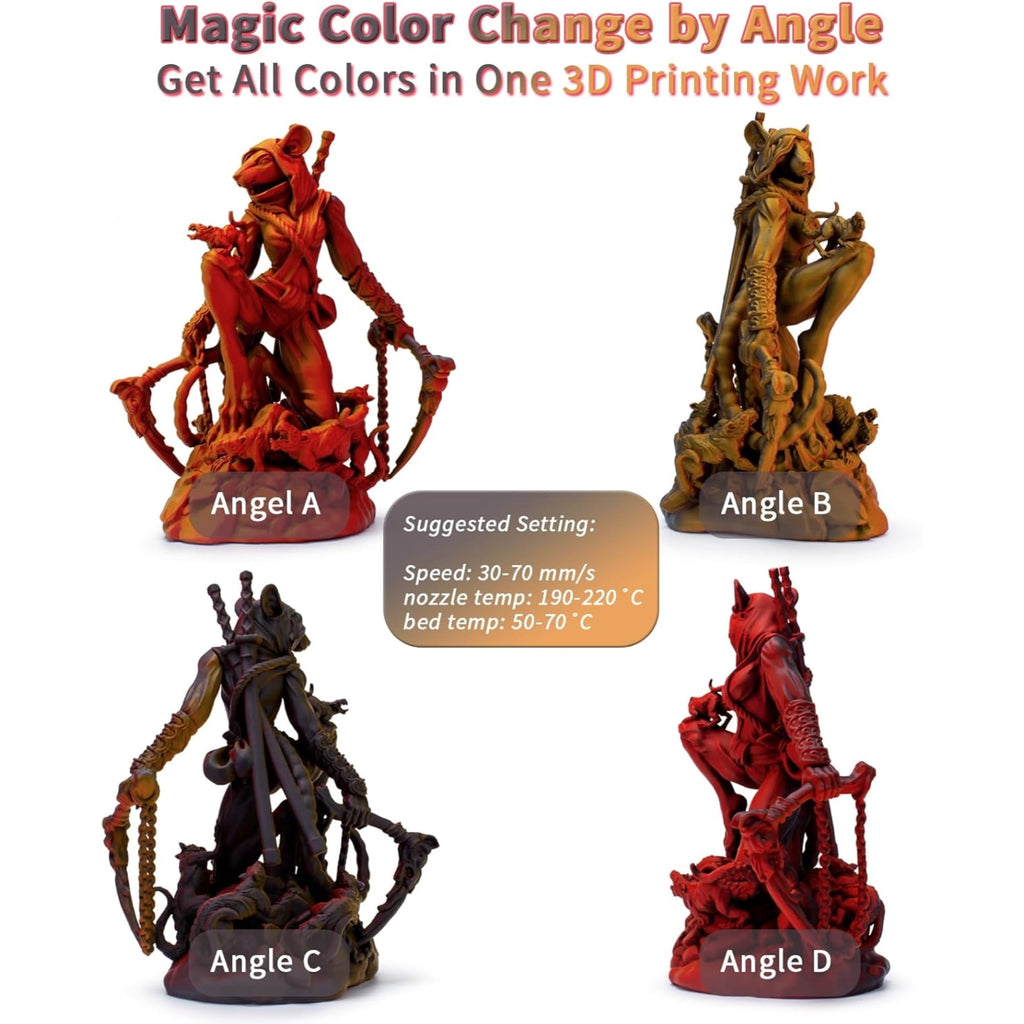 Ziro 3D Tri-Color Matte PLA 1.75mm 1kg, Volcano