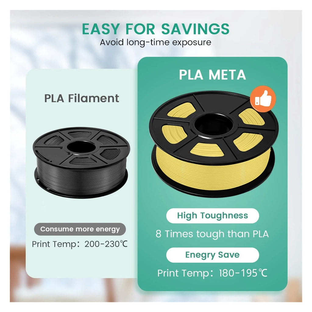 PLA Meta 3D Filament, 1.75MM No Bubble Warm Color High Liquidity Fast Printing Child Pen Refill 1KG/2KG FDM 3D Printer