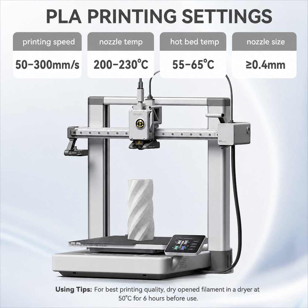 Epelay PLA Plus 3D Printer Filament, 1.75mm, 1kg Spool, Black, Compatible with Most FDM Printers