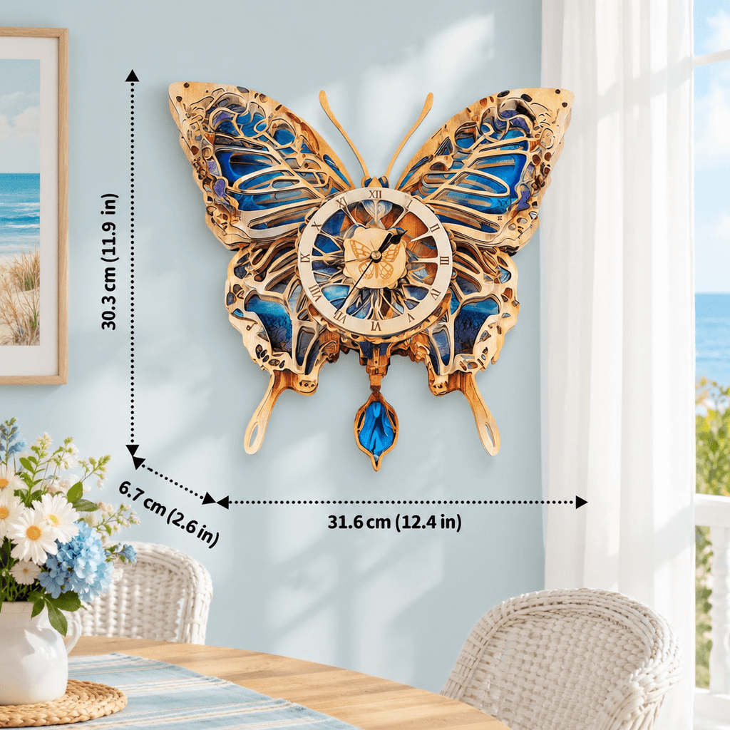 Fire Phoenix Wooden 3D Puzzle Clock DIY Model Kit for Adults