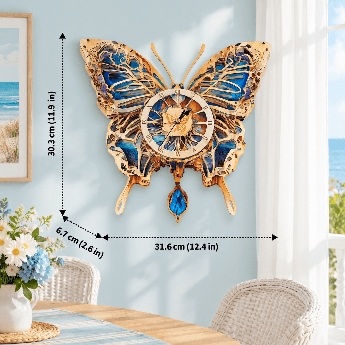 Fire Phoenix Wooden 3D Puzzle Clock DIY Model Kit for Adults