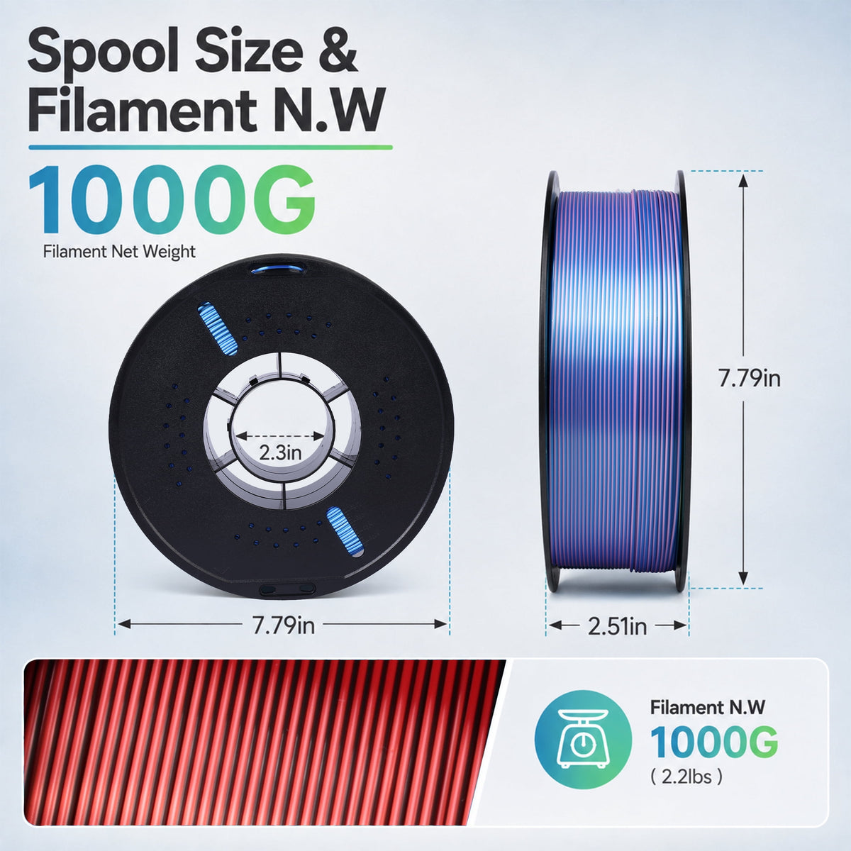 Epelay PLA Plus 3D Printer Filament, 1.75mm, 1kg Spool, White, Compatible with Most FDM Printers