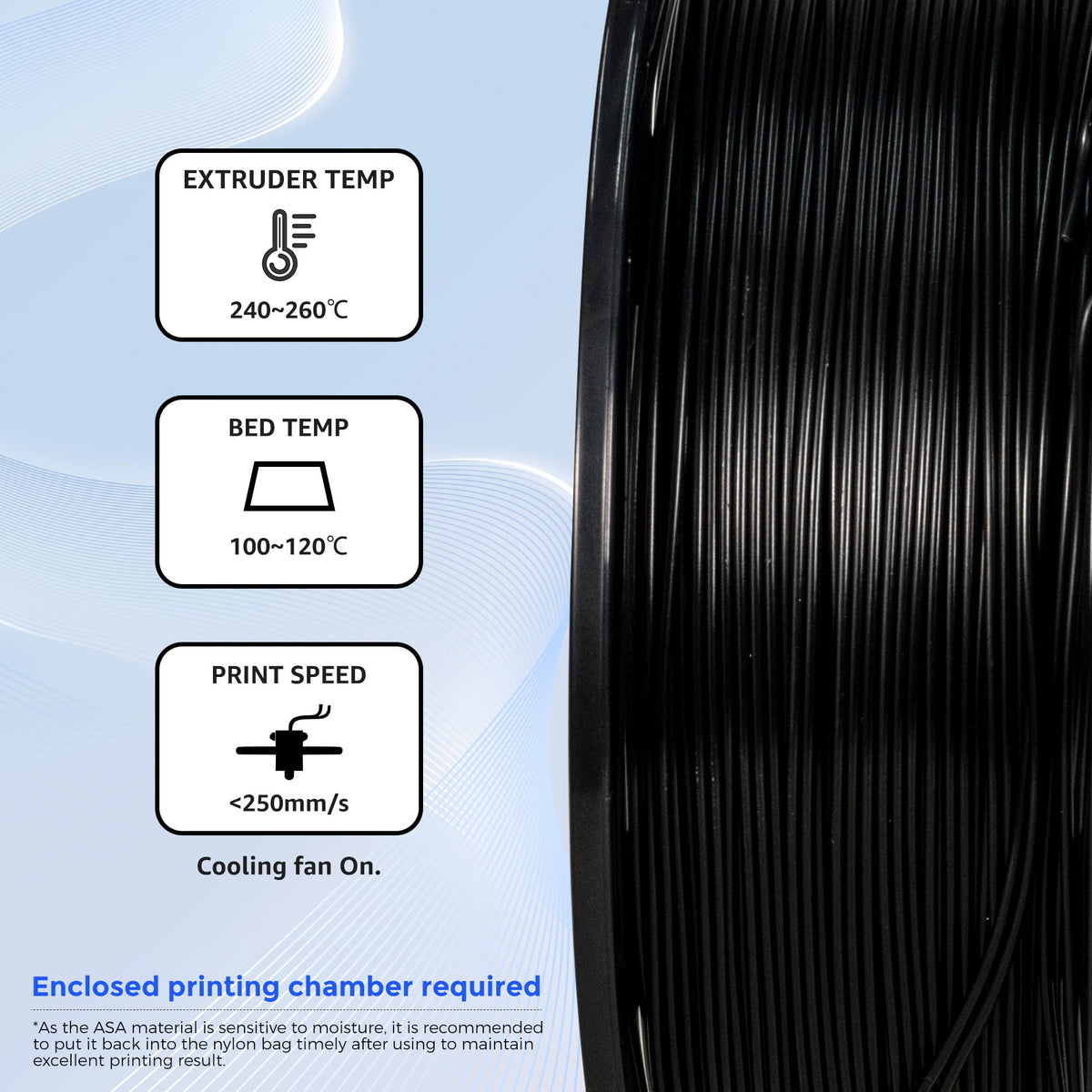 Flashforge ASA Filament 1.75mm, 1KG/2.2lbs ASA 3D Printer Filament, Burnt Titanium