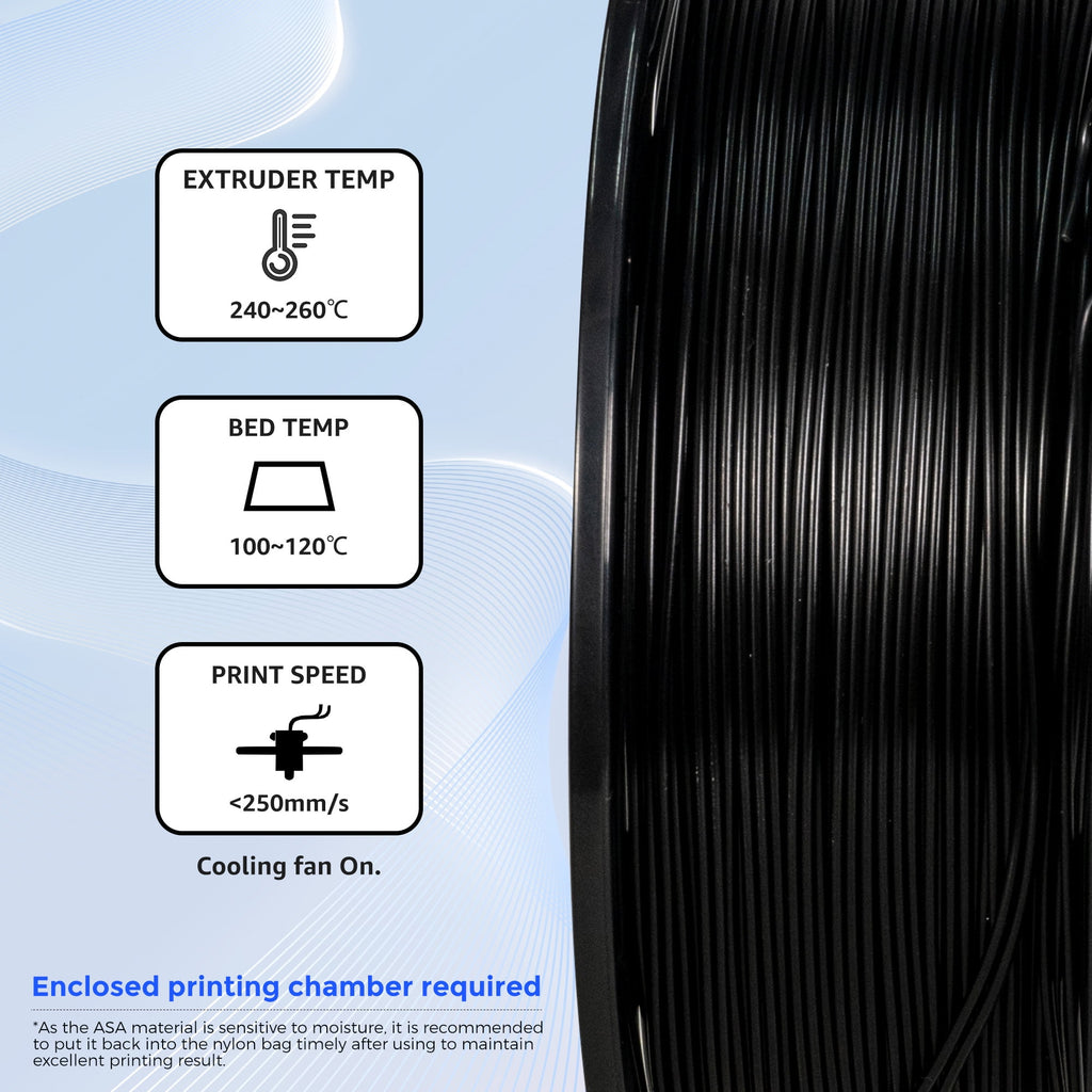 Flashforge ASA Filament 1.75mm, 1KG/2.2lbs UV Resistant ASA 3D Printer Filament with Satin Finish, White