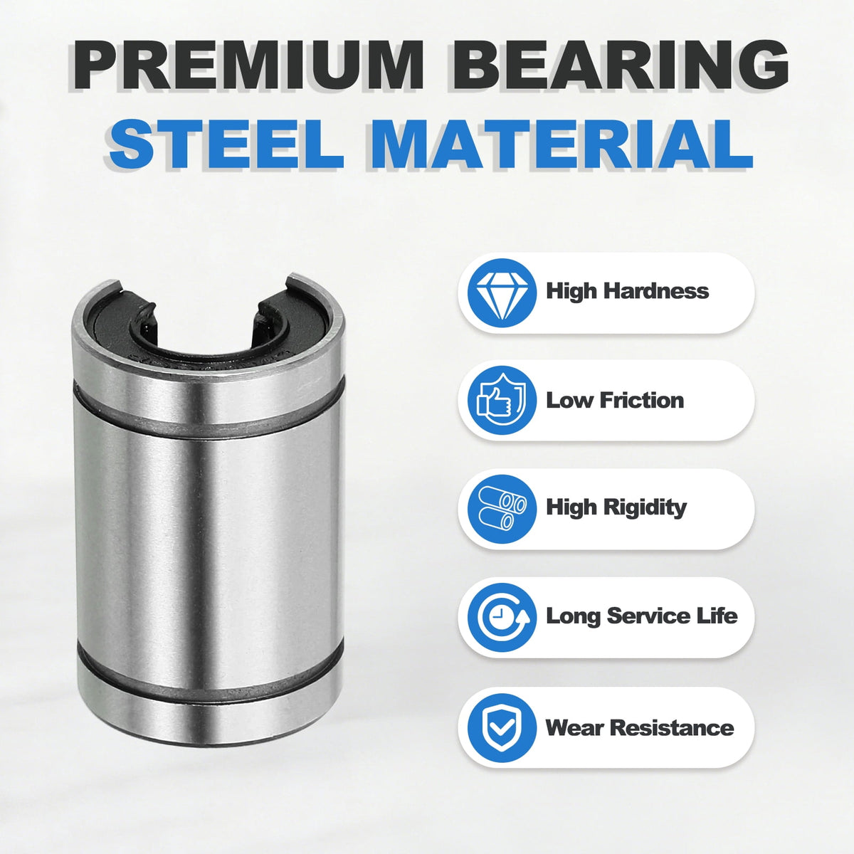 Uxcell 2 Pcs LM16UUOP Open Type Linear Ball Bearings, 10mm Bore Dia 19mm OD Linear Motion Bushing with Double Side Rubber Sealed for CNC Machine 3D Printer, Silver