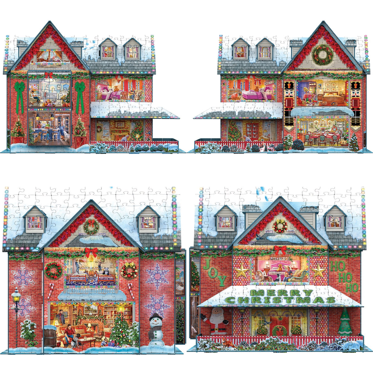 Eurographics: 3D Puzzle: Christmas House - 1100 Pieces - Holiday Adult Jigsaw, 13.75 x 10.5 x 11" Assembled Size, High-Quality Recycled Materials