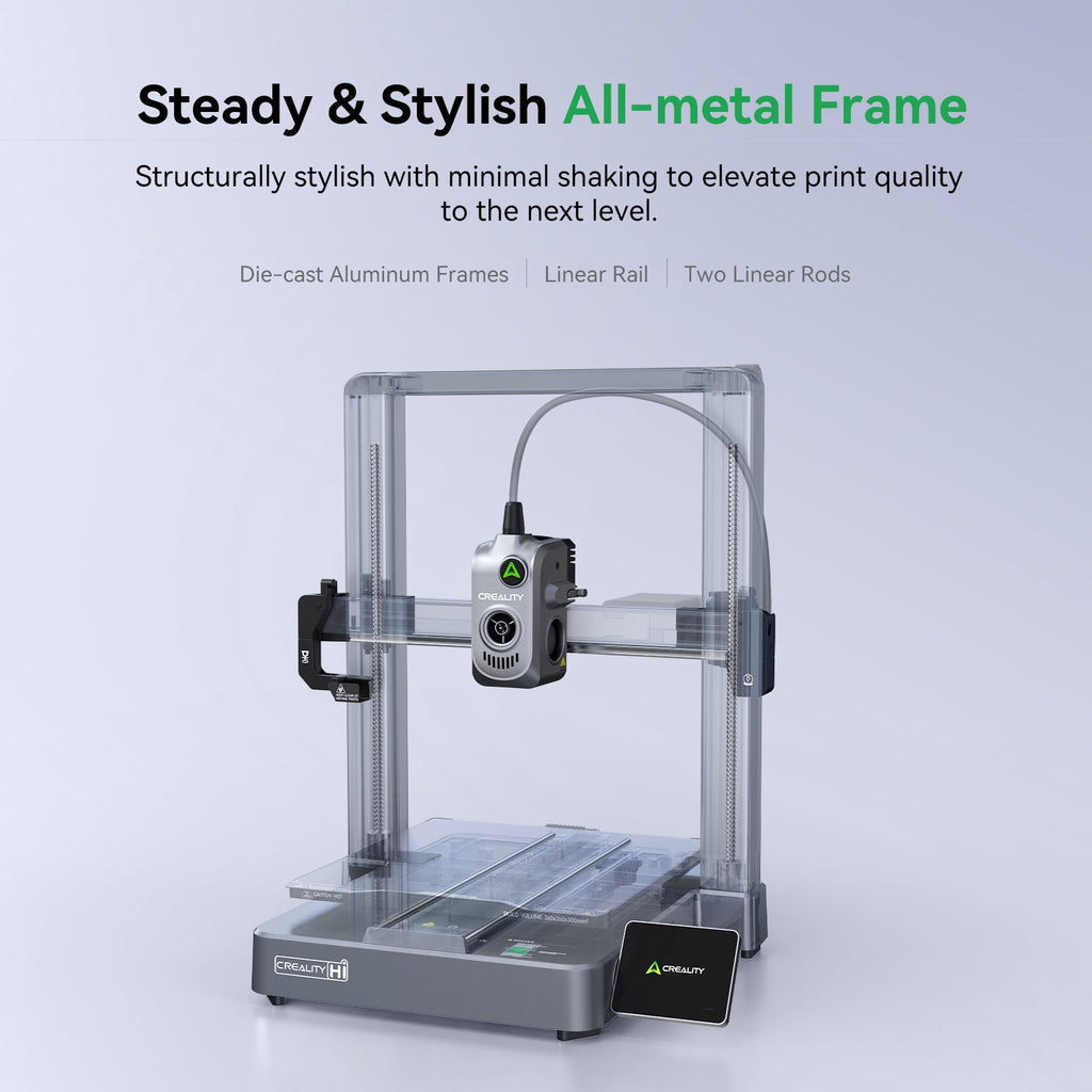 Creality Hi Multicolor 3D Printer for Beginners and Kids Fast 500mm/s, Auto-leveling with AI Camera Large 10.3×10.3×11.8in Build Volume