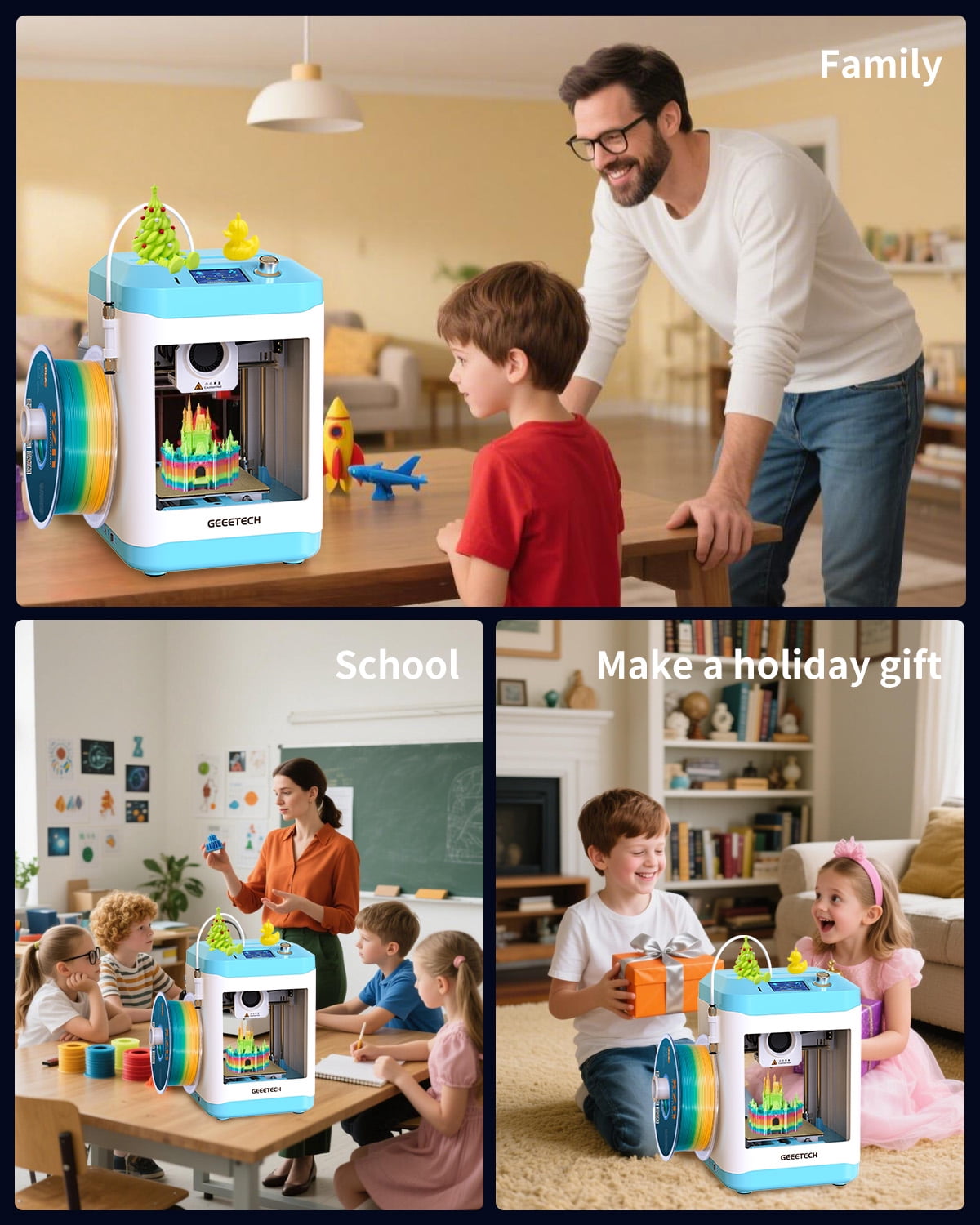 Geeetech Mini Faster 3D Printer with WIFI Fully Assembled 3D Printer for Kids & Beginners