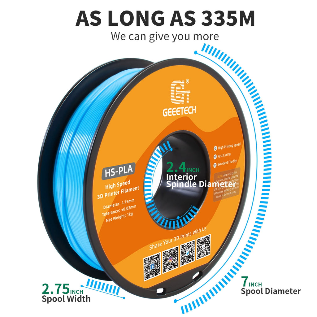 Geeetech 1.75mm PLA 3D Printer Filament, 1kg Spool (2.2lbs), Dimensional Accuracy +/- 0.03mm,yellow