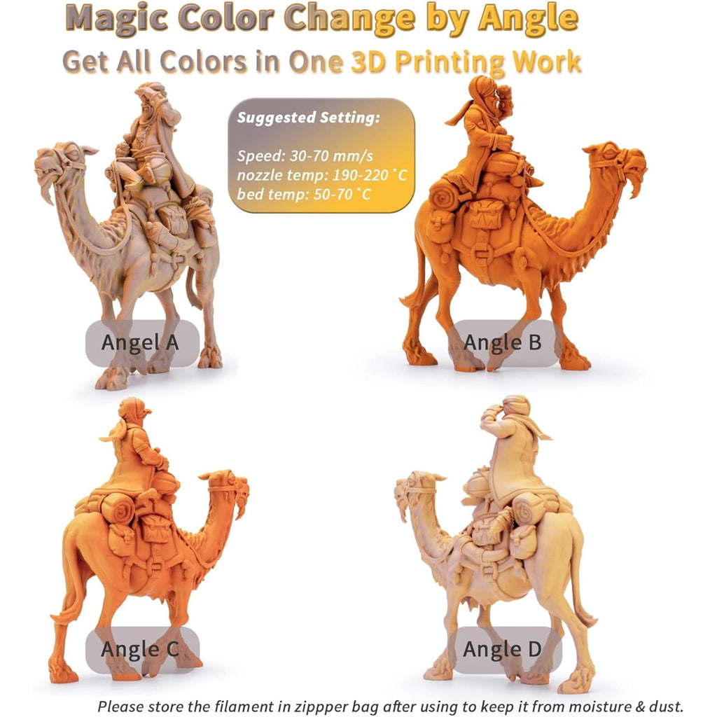 Ziro 3D Tri-Color Matte PLA 1.75mm 1kg, Volcano