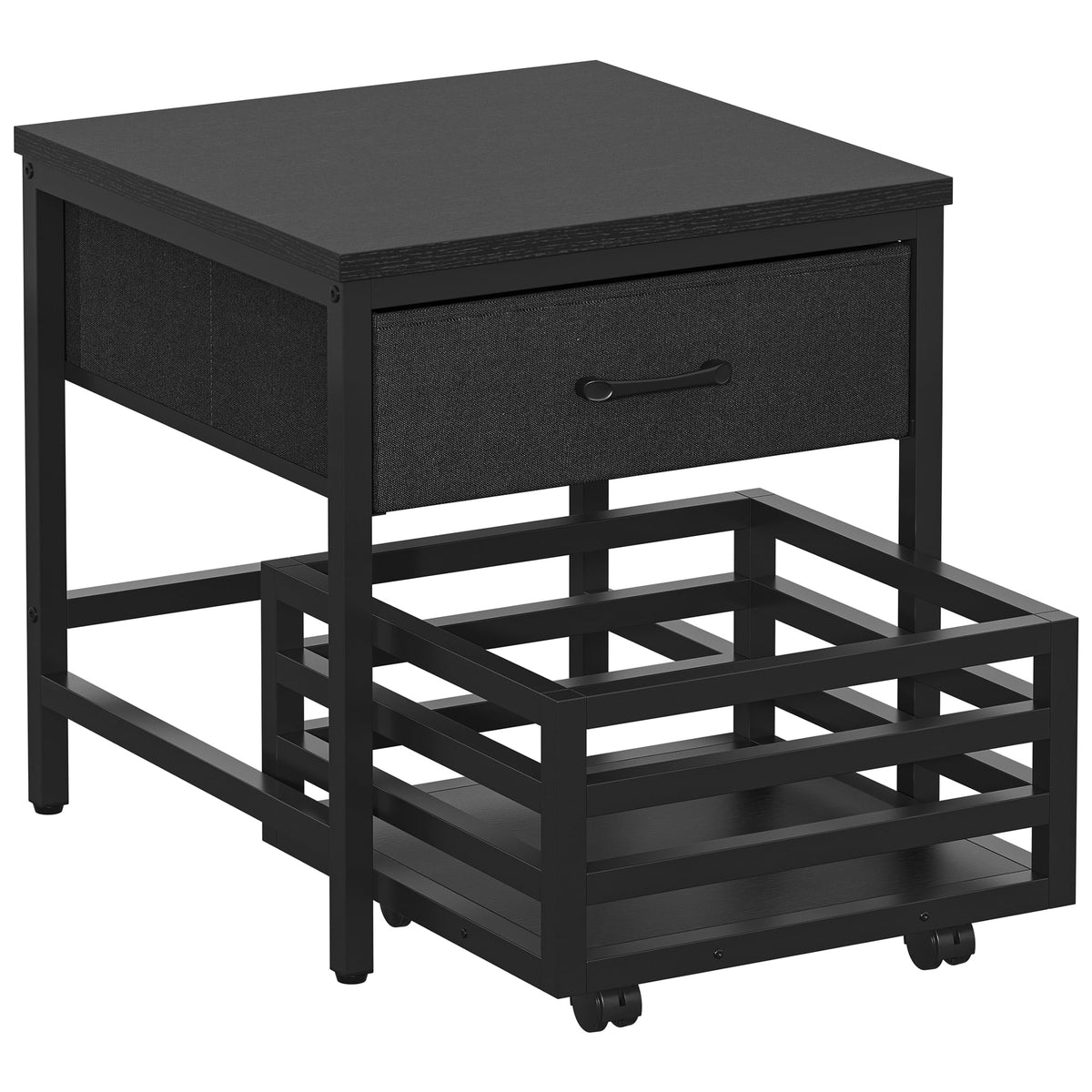 Heavy Duty 3D Printer Stand with Storage Shelf and Drawer, Industrial Rolling Printer Rack for 3D Printer Filament and Tools, Sturdy Metal Frame Printer Table for Home Office Workshop