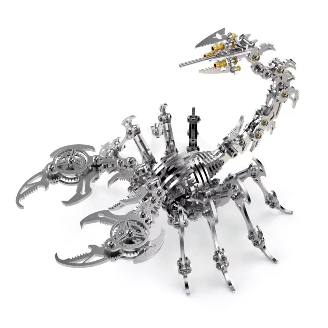 3D Metal Puzzle for Adult, 220PCS+ 3D Steampunk Mechanical Scorpion King Model Kits, DIY ArtCraft Puzzle for Desk Ornaments (Black & Golden)