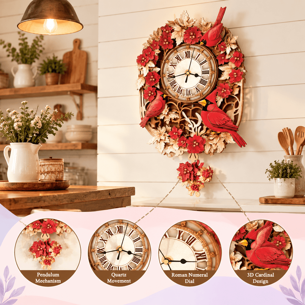 Wooden House Clock 3D Puzzle DIY Mechanical Clock Kit for Adults Teens
