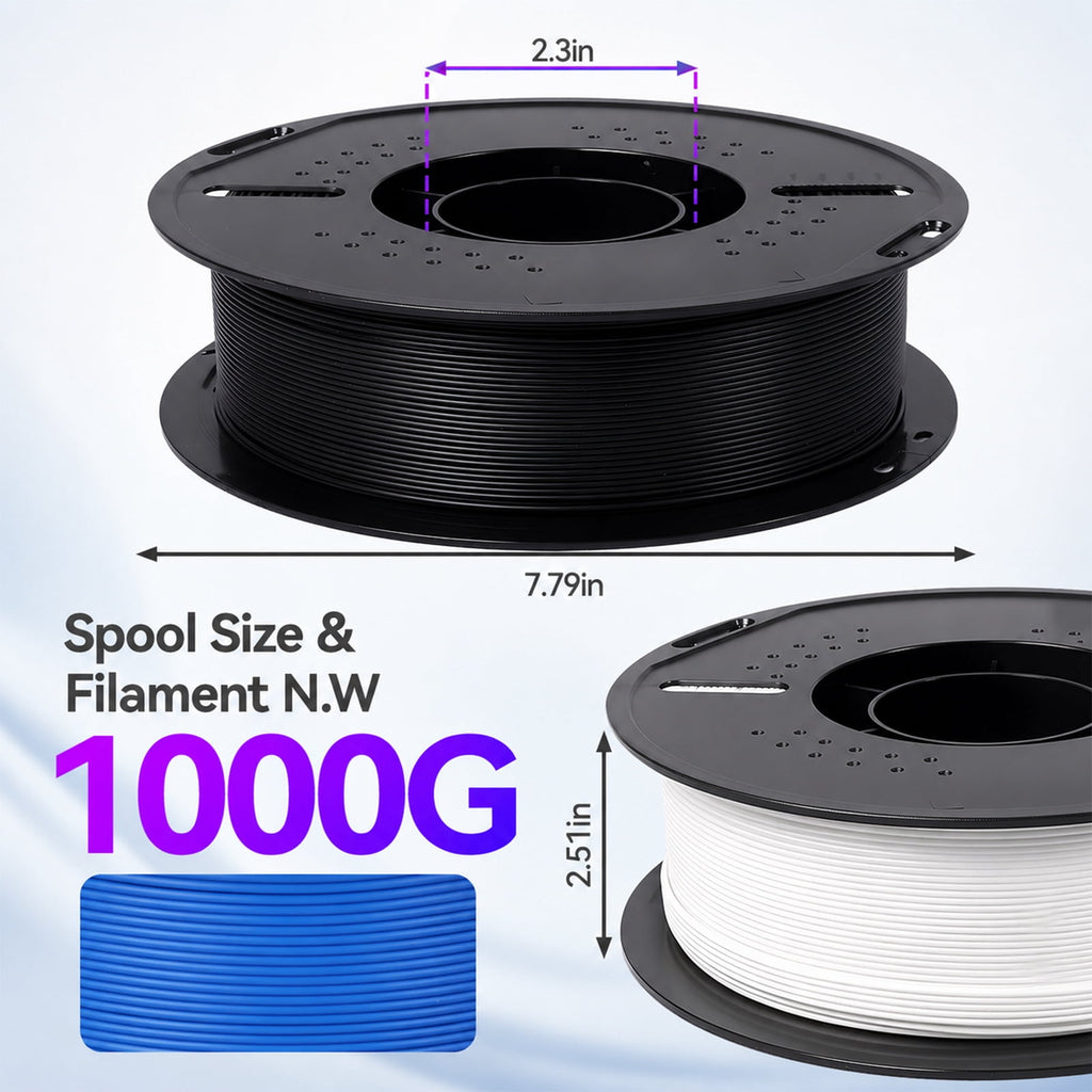 Epelay 6kg PLA+ 3D Printer Filament Bundle, Black, White, Gray, Orange, Yellow & Green, 6 x 1kg Spools, 1.75mm, Compatible with Most FDM 3D Printers