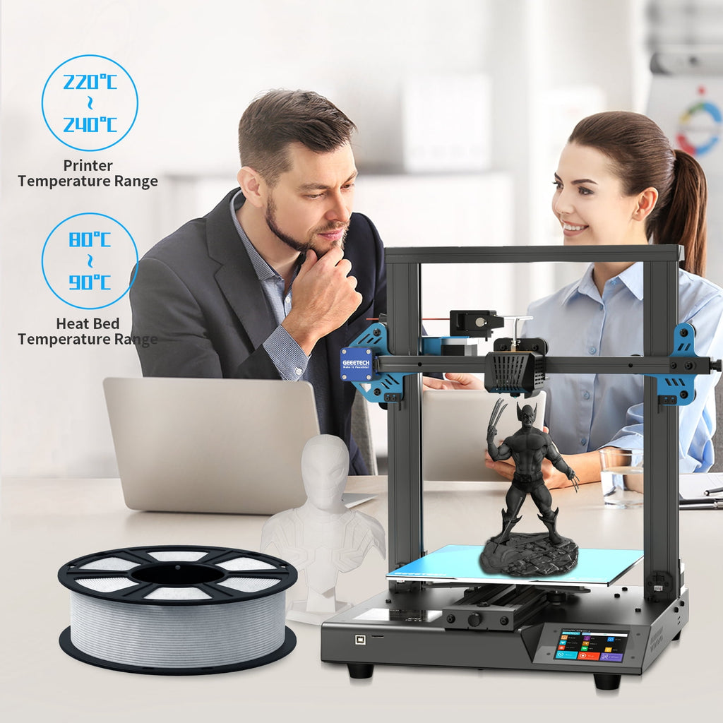 Geeetech Marble Grey PLA 3D Printer Filament 1.75mm Toughness Enhanced, Dimensional Accuracy +/-0.03mm, 1kg (2.2lbs), 1080 Feet (330m) per Roll, Vacuum Packaging for Most 3D FDM Printer