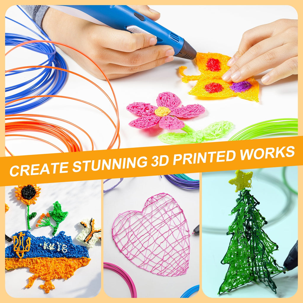 Uxcell 40 Colors ABS 3D Pen Printer Filament Refills, Each Color 16.4 Feet Total 656 Feet 1.75mm Printing Filament for Most 3D Printing Pens