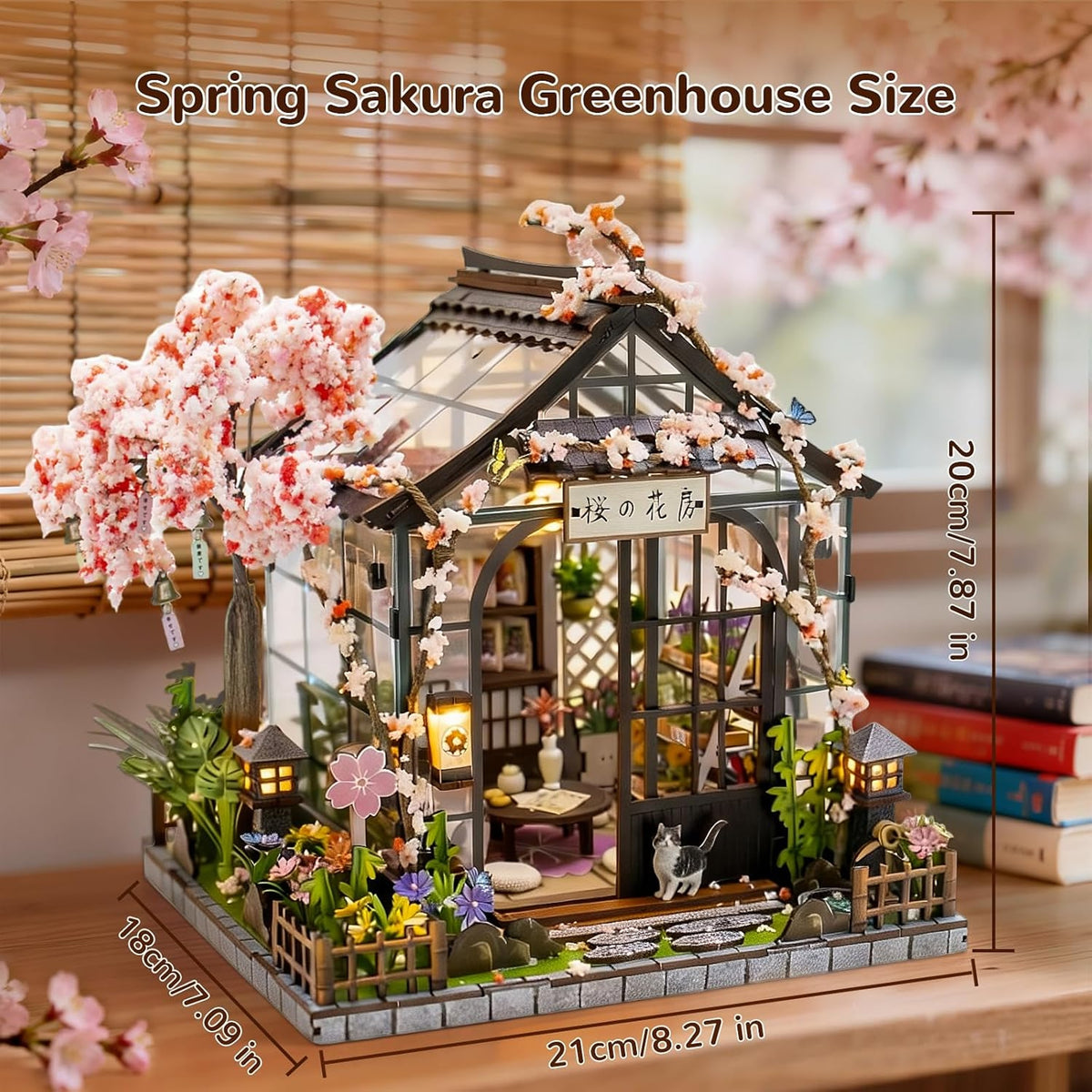 BPPEG Book Nooks for Adults, Diy Miniature Dollhouse Japanese Book Nook Kit | 3D Wooden Puzzle Book Nook Craft Bookshelf Decor, Teens and Beginners Model Miniature Kits, Gift for Family, Friend