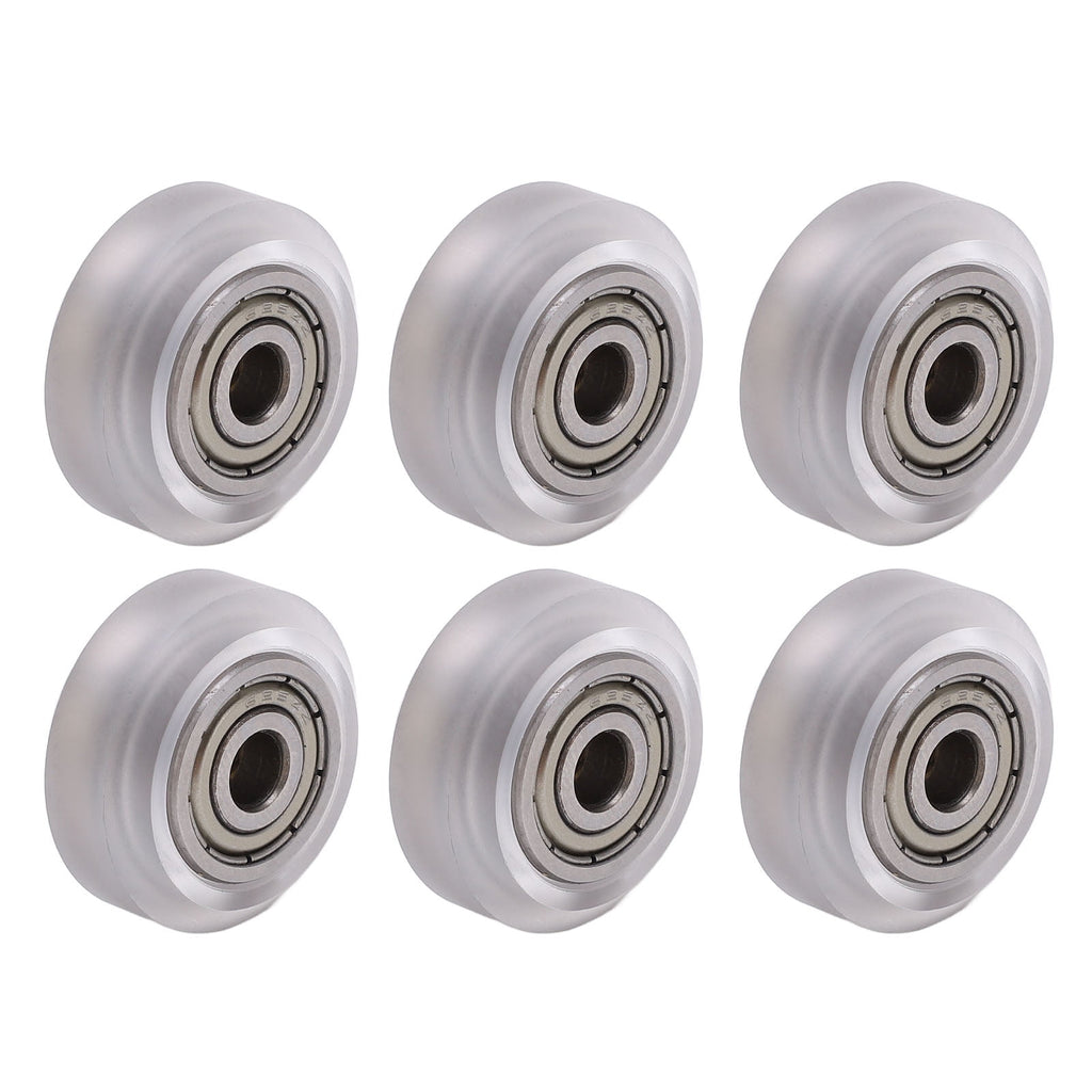 16 Pcs Polycarbonate Bearing Pulley Wheels Set for 3D Printers Transparent High Precision Smooth Motion Assembly Parts - 24 mm OD / 0.94 in x 5 mm ID / 0.2 in