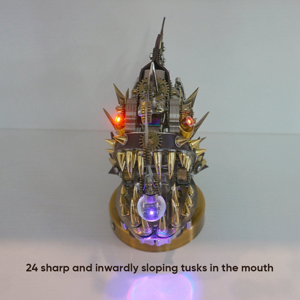 Lantern Fish 3D Metal Puzzle DIY Steampunk Assembly Kit, 700+PCS Mechanical Model with Movable Fins, Color-Changing Lamp & Collectible Gift for Adults & Teens