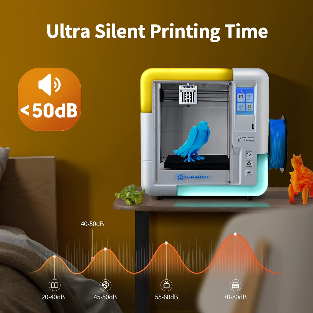 AOSEED AI-Powered X-MAKER 3D Printer, Built-in 1500+ Models 15+ Mini 3D Design Module, 0.05mm High Precision, 300mm/s High Speed Printing, 17.32" x 17.32" x 18.11"
