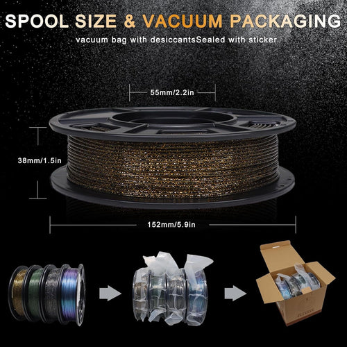 3D Printer Filament Galaxy PLA Filament 1.75mm, 3D Printing Filament Bundle, Multi Color Filament Glitter 250g * 4 Color Pack