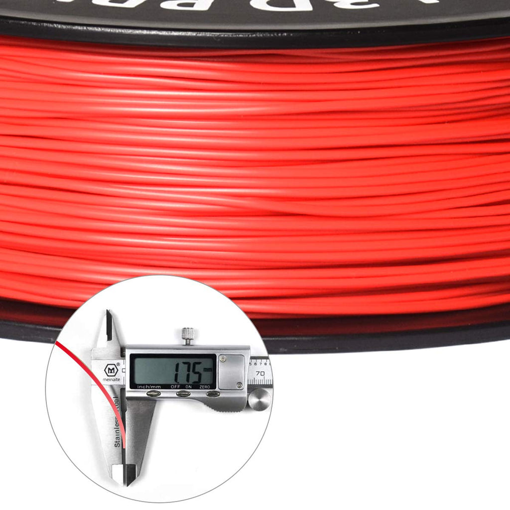 GEEETECH 3D Printer Red PLA Filament 1.75mm 1kg Spool (2.2lbs),Dimensional Accuracy +/- 0.03mm