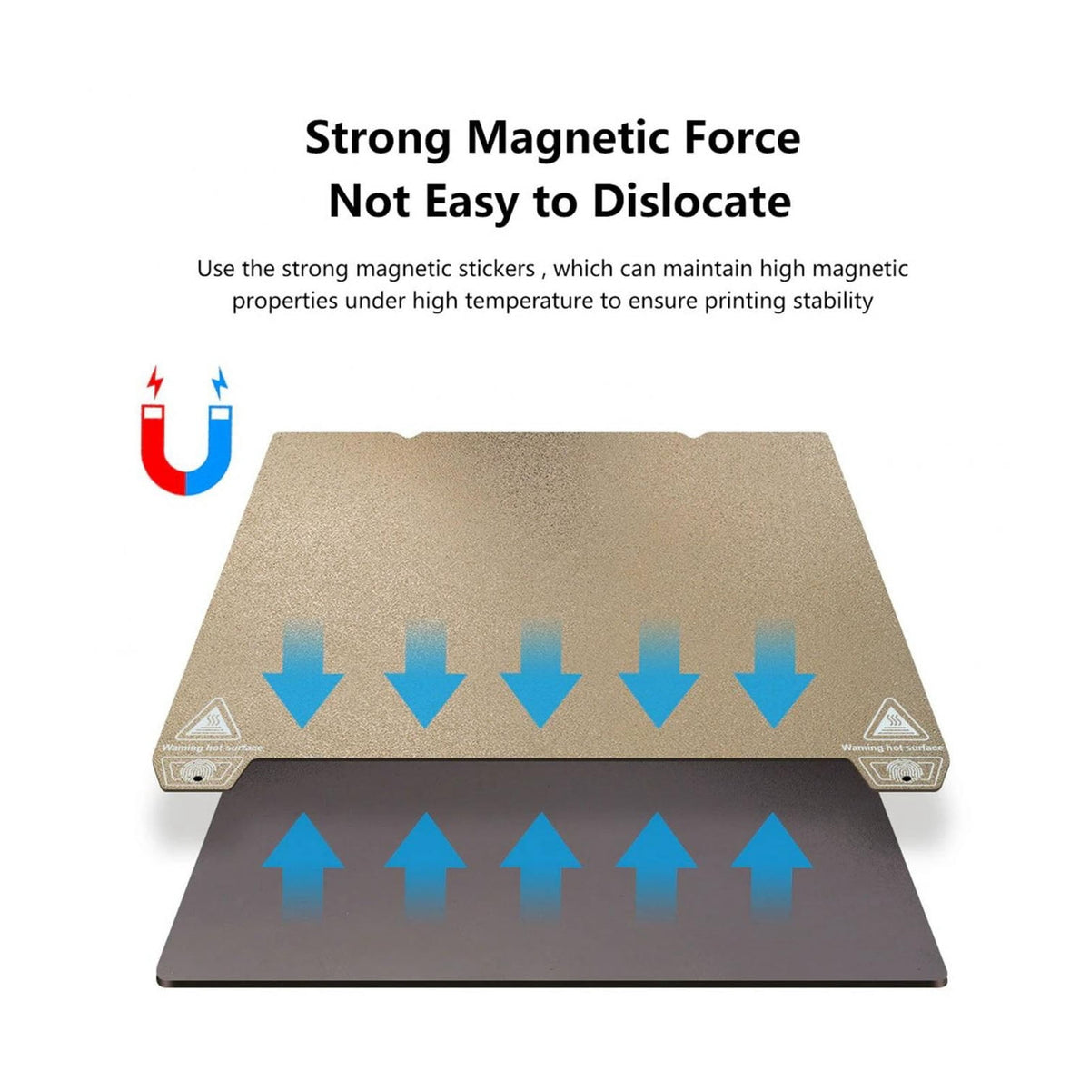 3D Printer Build Plate with Soft Magnetic Base Double Sided Textured PEI Spring Steel Printing Bed 12.4 inches / 315 mm