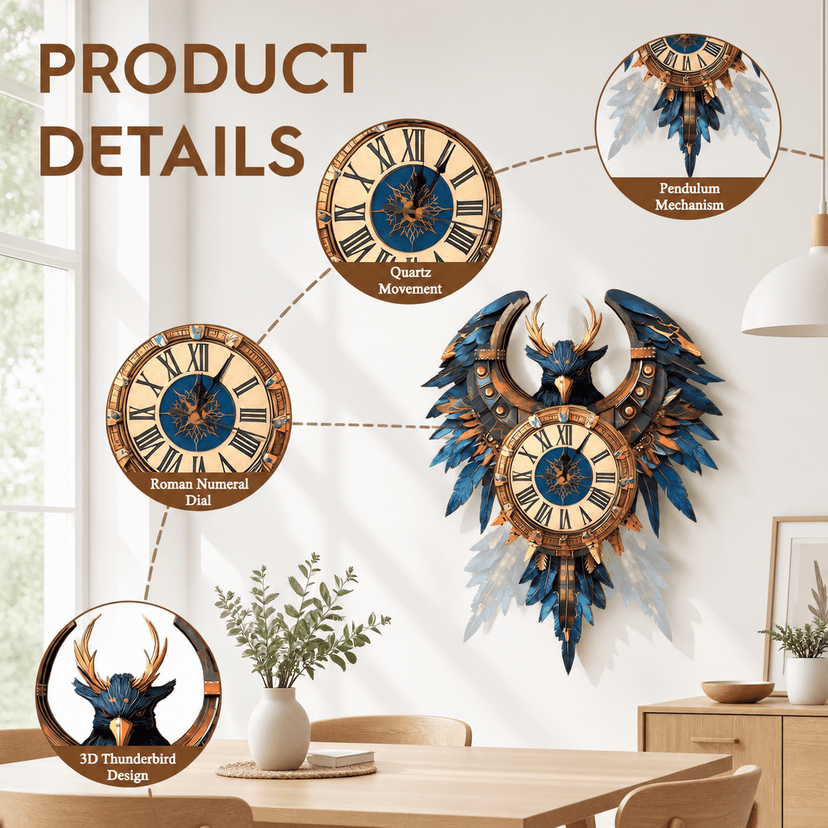 Wooden House Clock 3D Puzzle DIY Mechanical Clock Kit for Adults Teens