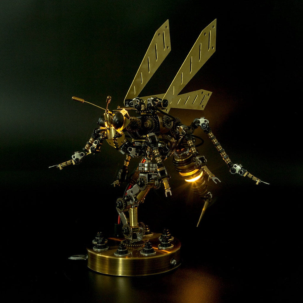 3D DIY Mechanical Wasp Model Kit 1000+PCS Steampunk Insect Puzzle with Movable Joints & Wings, Collectible Decor & Creative Gift for Teens 15+ and Adults