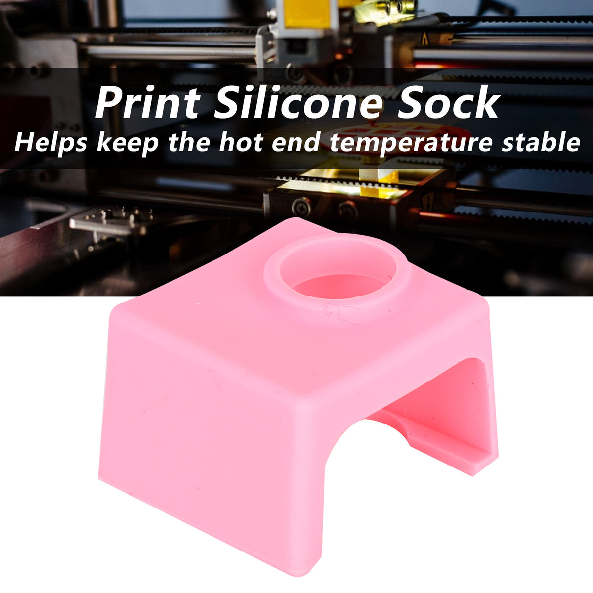 Aestri 3D Printer Silicone Sock MK10 Flexibility Heating Aluminum Block Protective Cover Pink