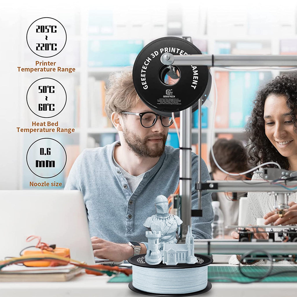 Geeetech Marble blue PLA 3D Printer Filament 1.75mm Toughness Enhanced, Dimensional Accuracy +/-0.03mm, 1kg (2.2lbs) , 1080 Feet （330m）per Roll, Fit for Most 3D FDM Printer