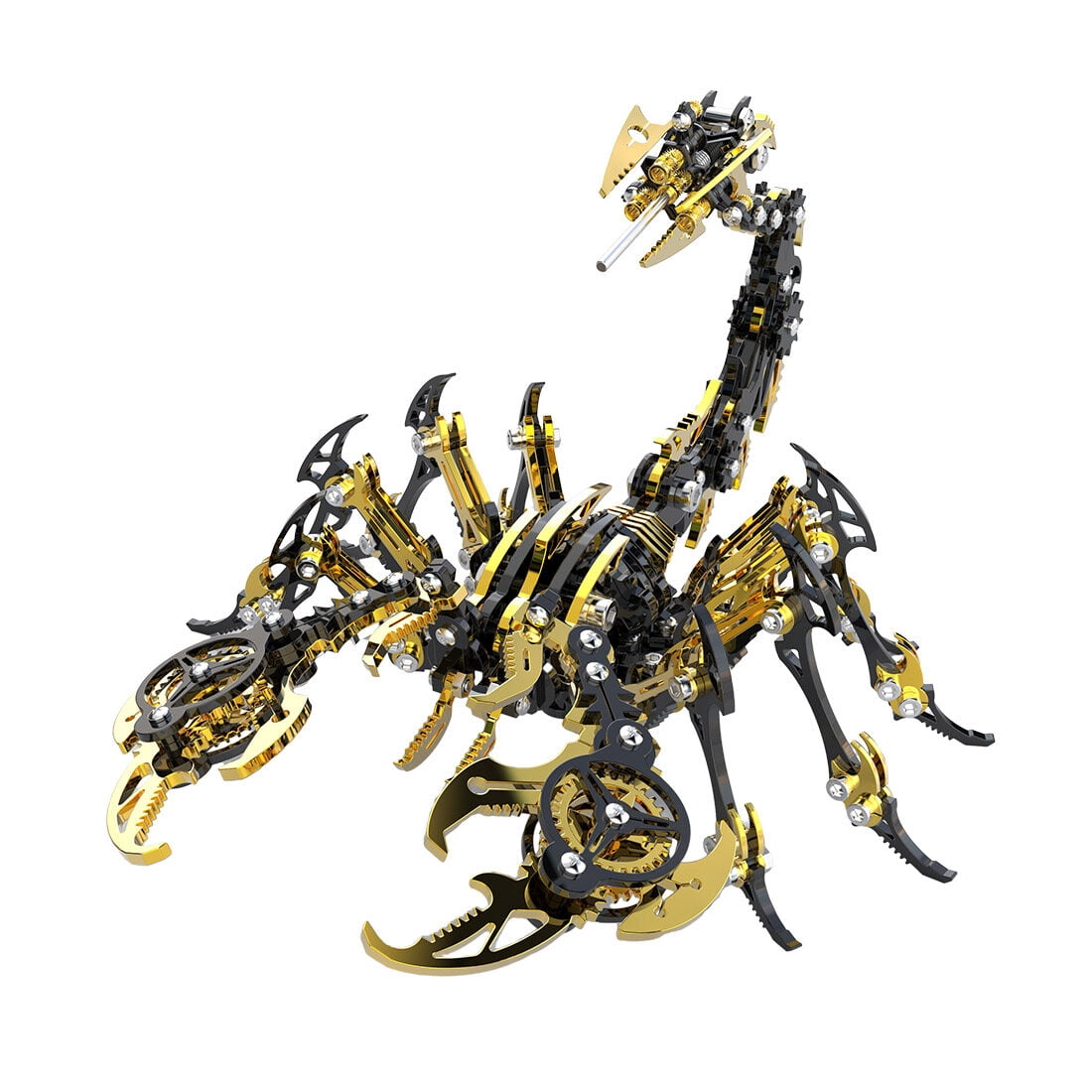 3D Metal Puzzle for Adult, 220PCS+ 3D Steampunk Mechanical Scorpion King Model Kits, DIY ArtCraft Puzzle for Desk Ornaments (Black & Golden)