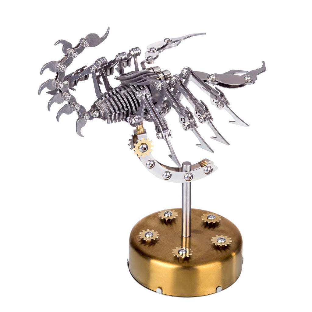 DIY Metal Scorpion 3D Puzzle Model Kit with LED Light, 274 Pcs Articulated Insect Assembly Craft for Adult Hobby Display Decor