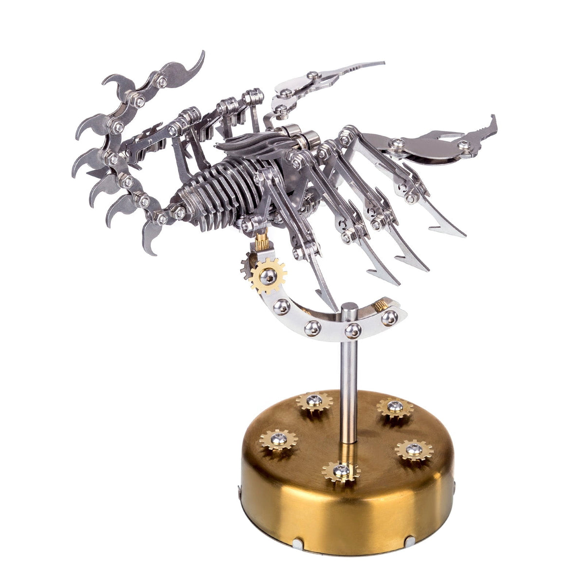 DIY Metal Scorpion 3D Puzzle Model Kit with LED Light, 274 Pcs Articulated Insect Assembly Craft for Adult Hobby Display Decor
