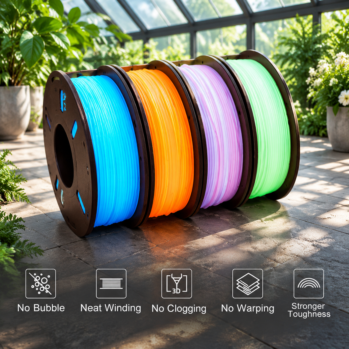 Plament Bundle 8 Colors 1.75mm ± 0.02mm Dimensional Accuracy 8 * 250g Spools For Fdm 3d Printers