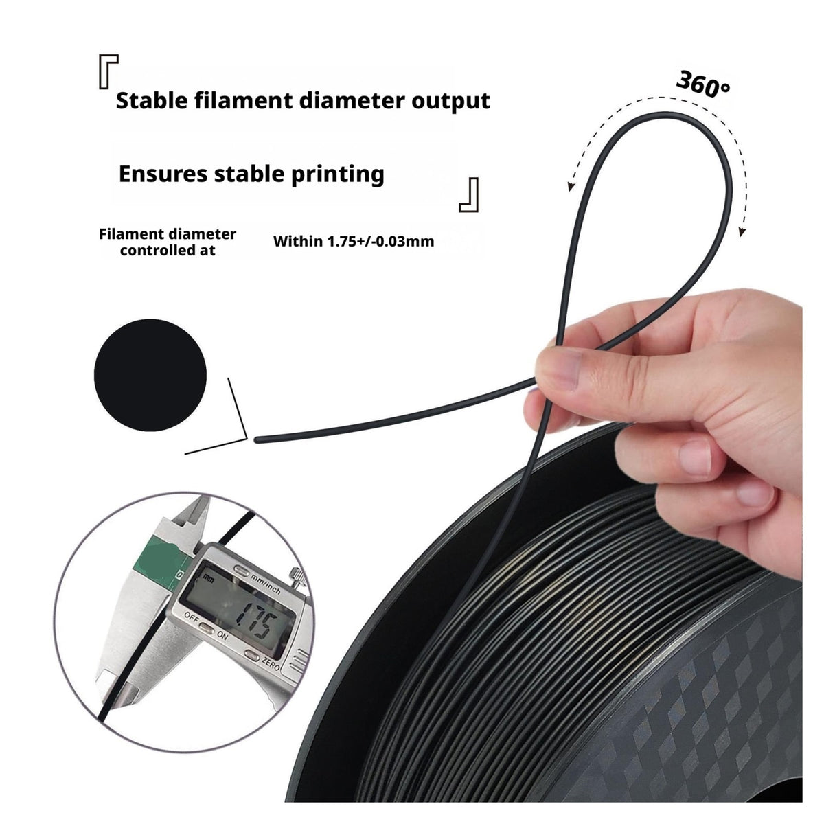 Conductive PLA 3D Printer Filament 1.75mm Compatible with FDM Machines