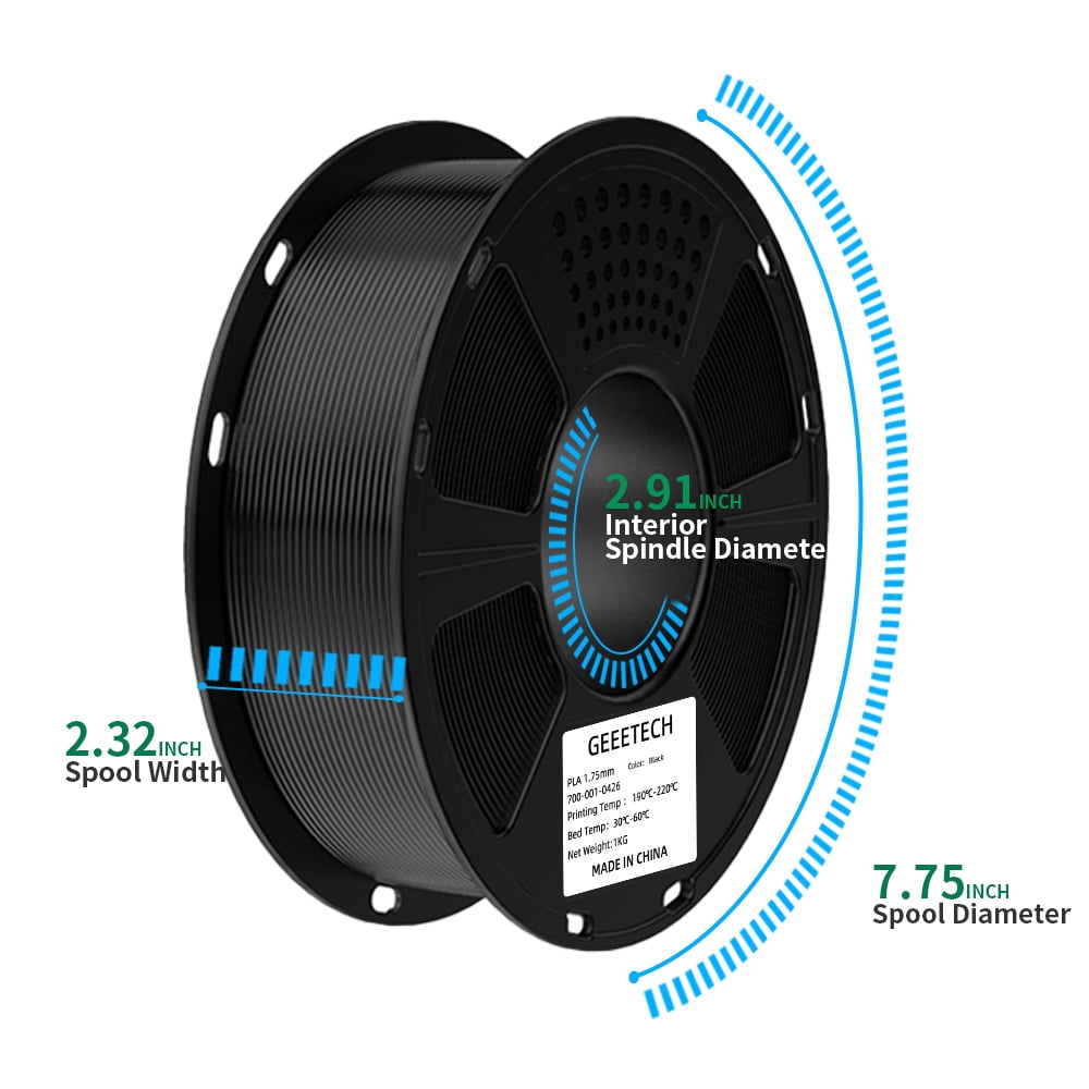 Geeetech 3D Printer PLA Filament Silk Sky Blue Toughness Enhanced Filament with 1.75mm Dimensional Accuracy +/-0.03mm, 1080 Feet per Roll, Vacuum Packaging for Most 3D FDM Printer