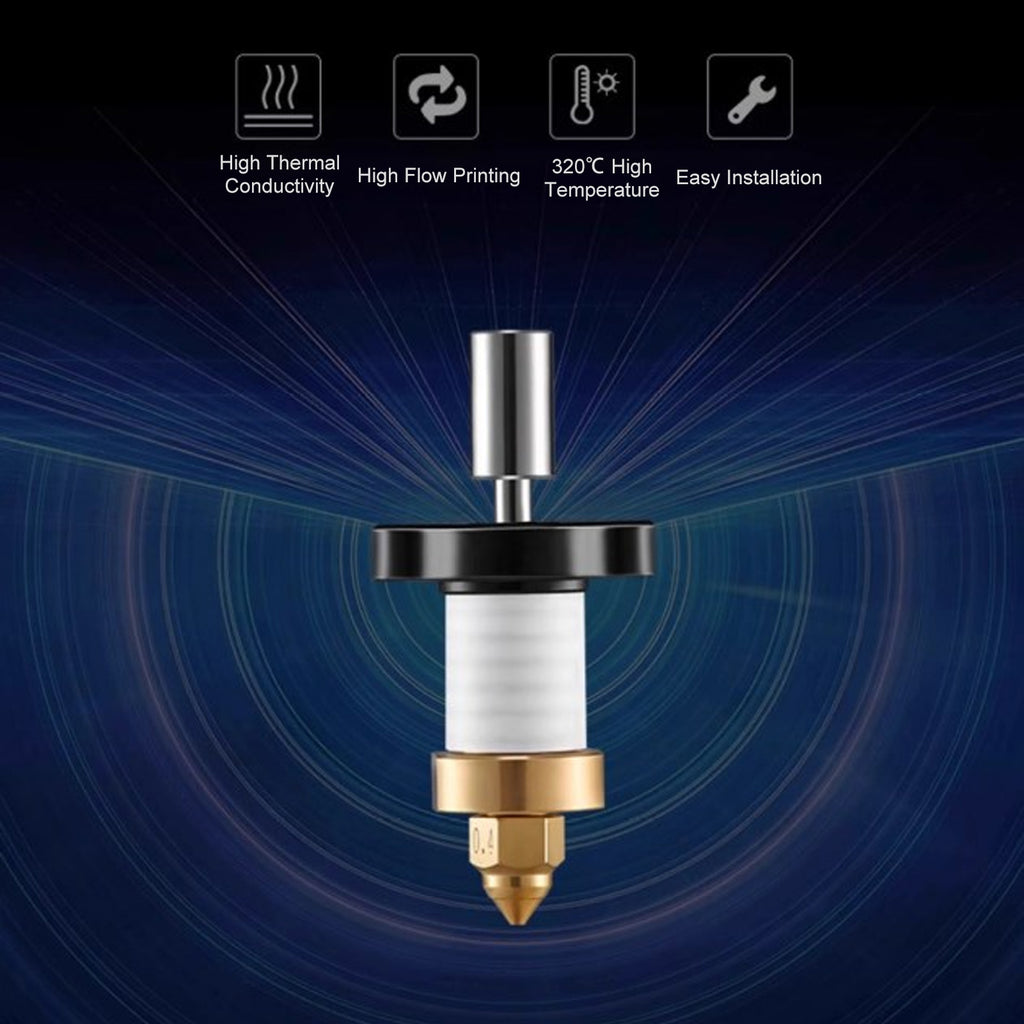 High Temperature Resistant Ceramic Heating Block Hotend Kit 320C 600mm/s 3D Printer Accessory Parts 1.75mm Flow 32mm3/s 60W Upgrade Replacement Tool 3.94 inches / 10 cm