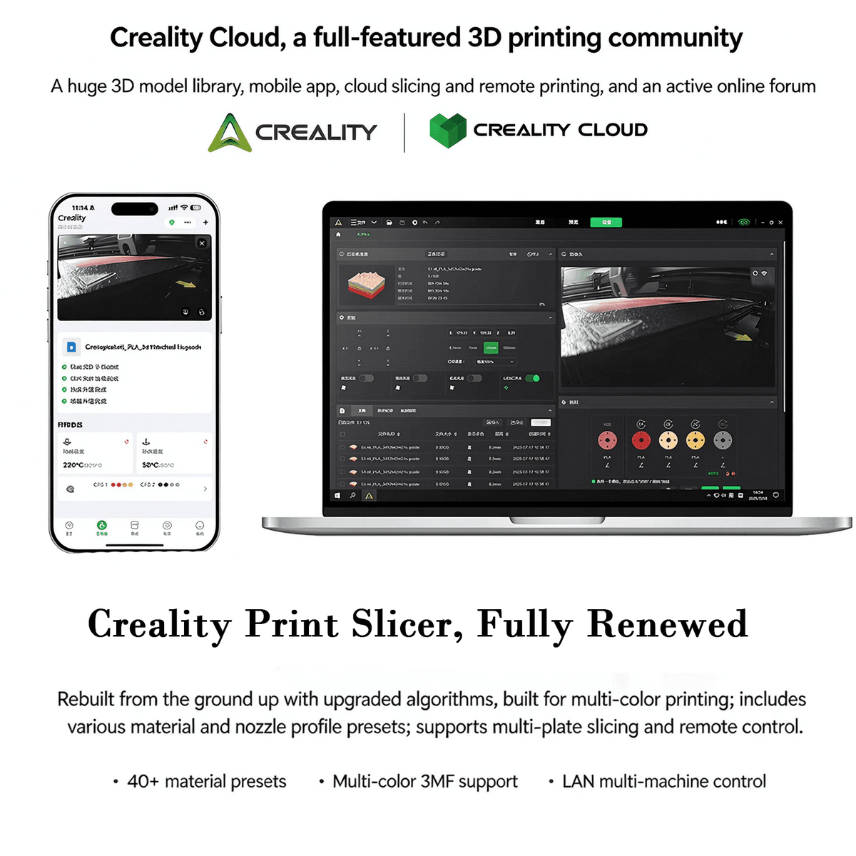 Creality K2 Combo 3D Printer, Multicolor Printing with CFS, 600mm/s Printing Speed, 95% Pre-Assemble