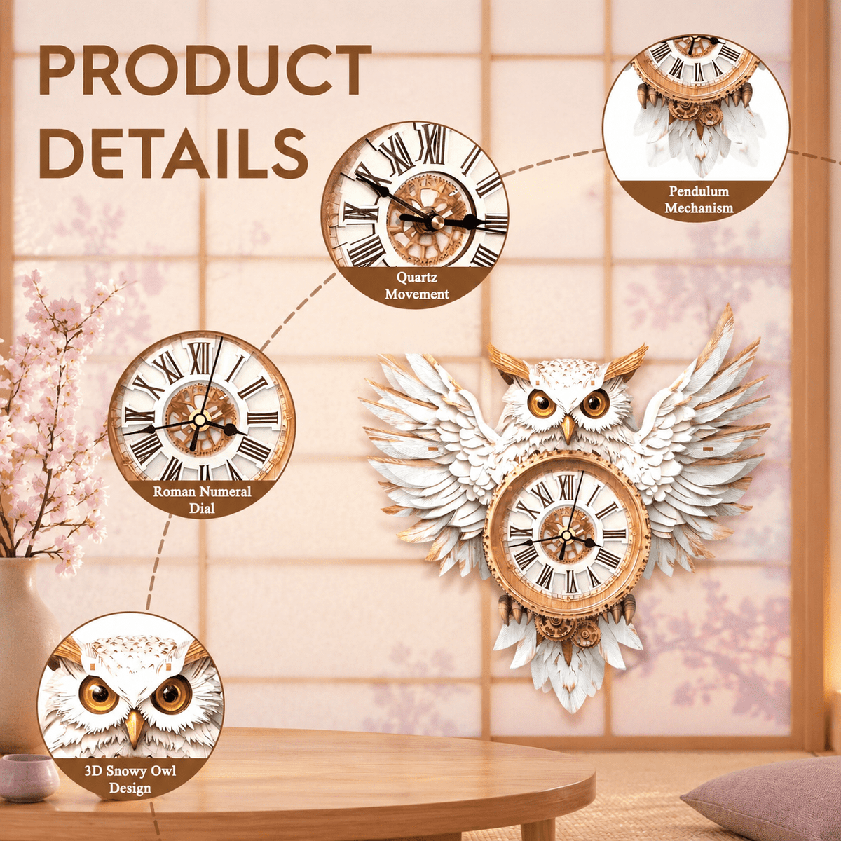 Butterfly Clock 3D Wooden Puzzle Clock DIY Mechanical Craft Kit for Adults Teens